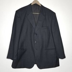 Vinci Pinstripe Button Front Suit Jacket Black XL